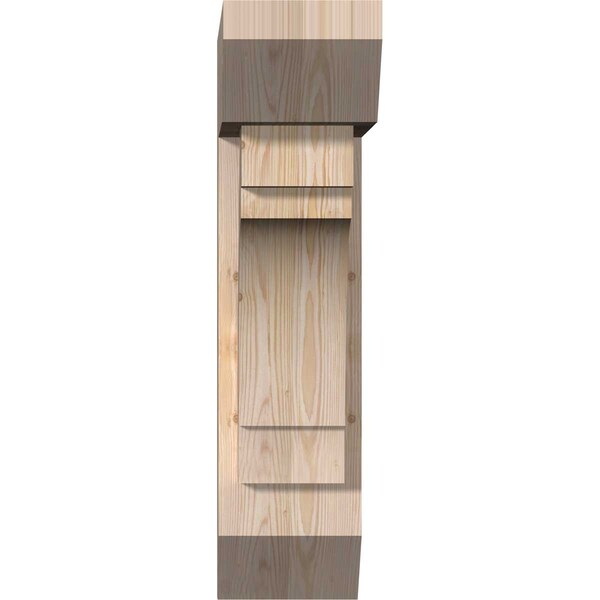 Merced Slat Smooth Bracket W/ Offset Brace, Douglas Fir, 7 1/2W X 22D X 30H